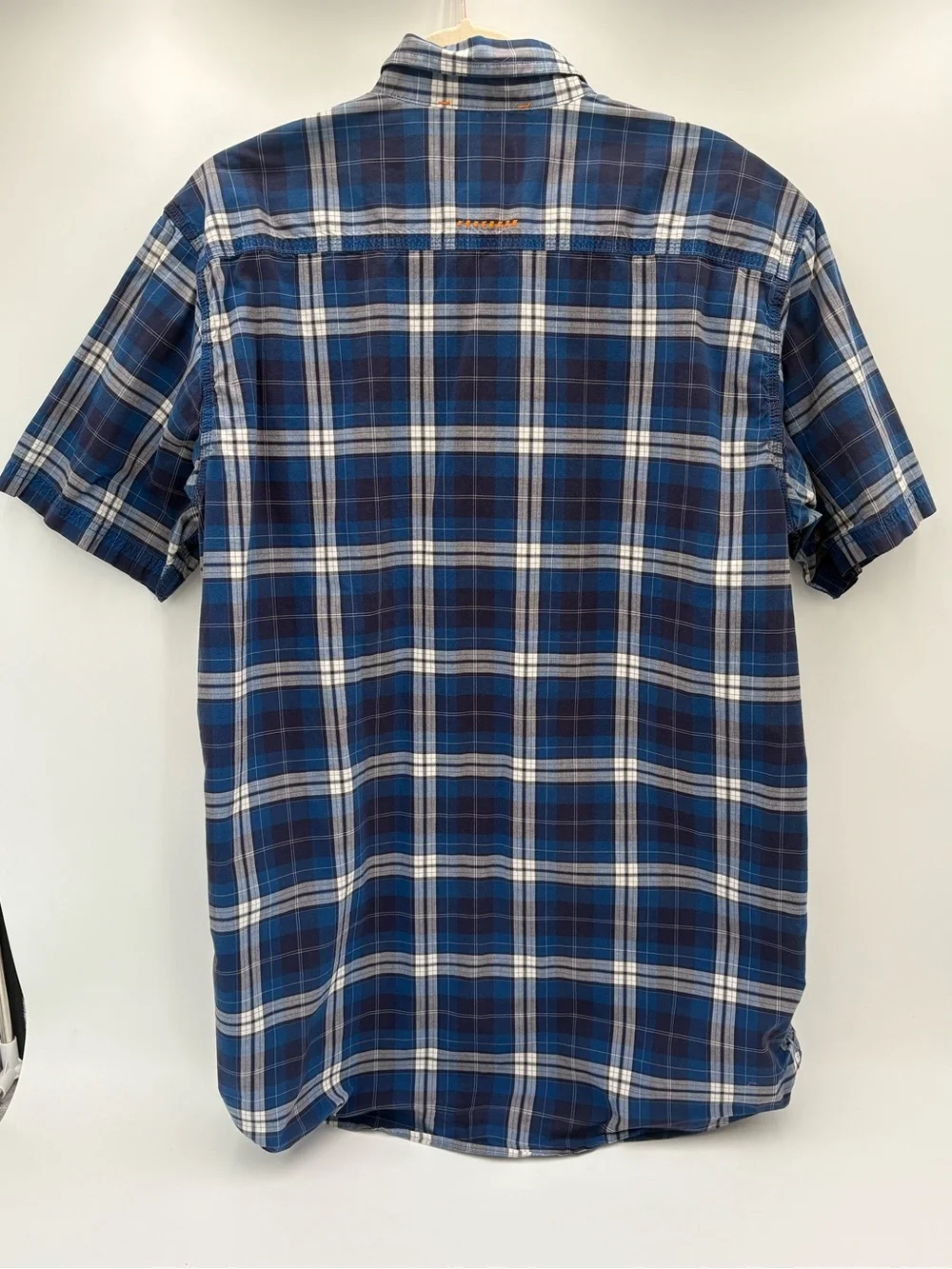 Ariat Rebar Men’s L Tall Blue‎ Plaid Short Sleeve Button Down Work Shirt